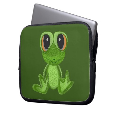 My Green Frog Friend Laptop Sleeve