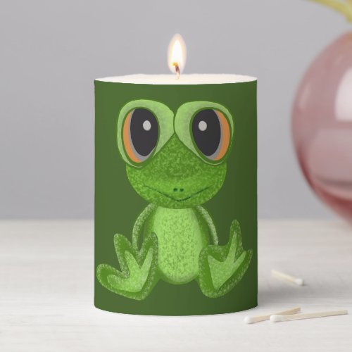 My Green Frog Friend Pillar Candle