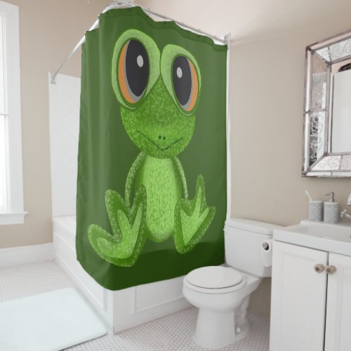 My Green Frog Friend Shower Curtain