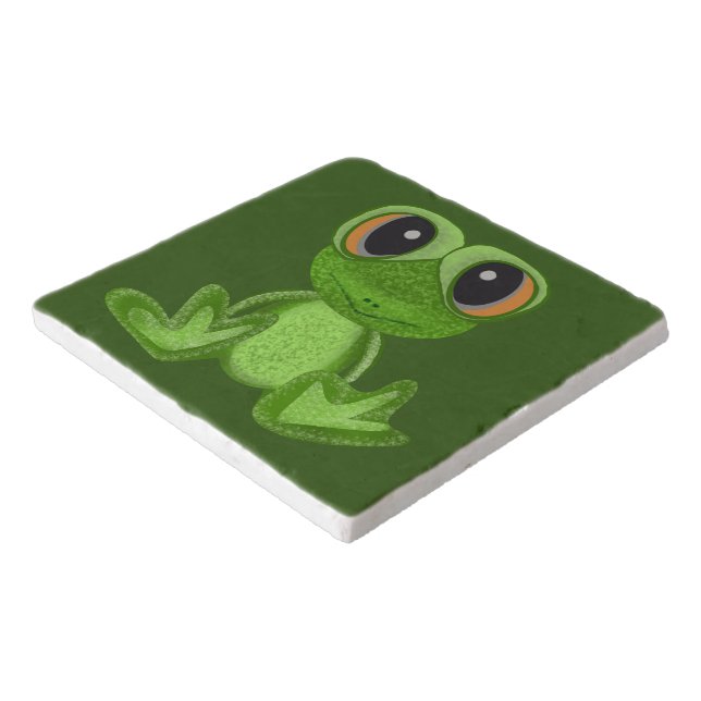 My Green Frog Friend Trivet Tile (Corner)