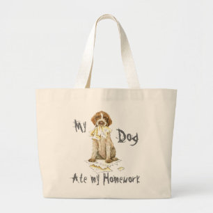 My Griffon Ate my Homework Large Tote Bag