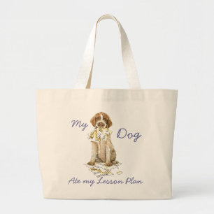 My Griffon Ate my Lesson Plan Large Tote Bag