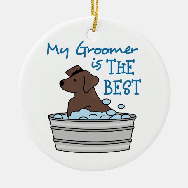 My Groomer Ceramic Ornament (Front)
