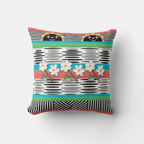 My Groovy Funday Garden Personalized Throw Pillow