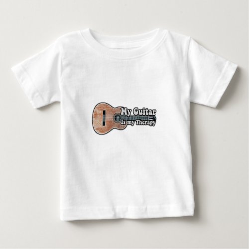 My guitar is my therapy vintage brown guitar baby T_Shirt