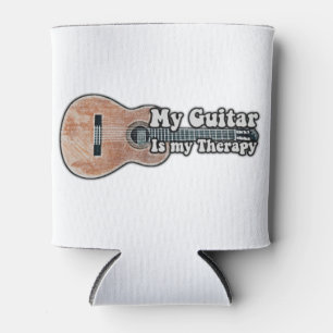My guitar is my therapy. vintage brown guitar can cooler