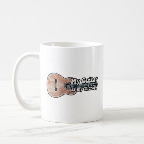 My guitar is my therapy vintage brown guitar coffee mug