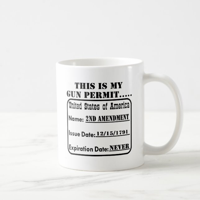 My Gun Permit Never Expires Coffee Mug (Right)