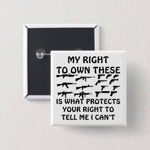 My Gun Rights Protect Your 1st Amendment Rights Pinback Button | Zazzle