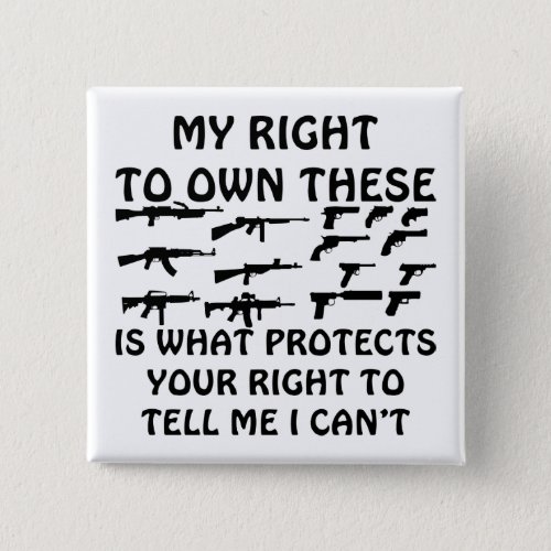 My Gun Rights Protect Your 1st Amendment Rights Pinback Button