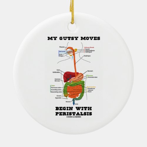 My Gutsy Moves Begin With Peristalsis Digestive Ceramic Ornament