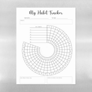 My Habit Tracke Magnetic Dry Erase Sheet