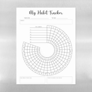 My Habit Tracke Magnetic Dry Erase Sheet