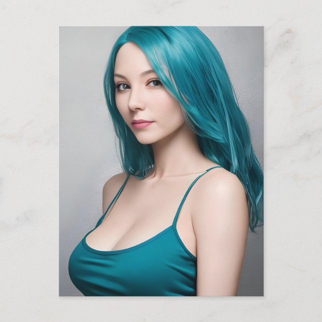 My Hair Color Matches My Shirt Color Woman  Postcard (Front)