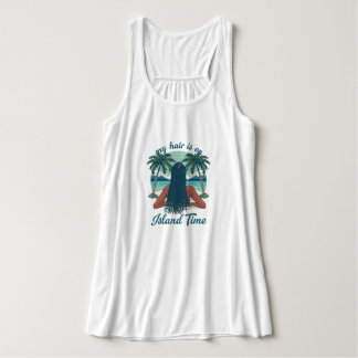 "My Hair is On Island Time" Black Hair Braids Tank Top