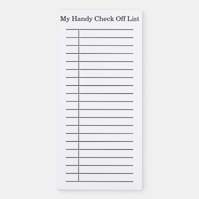 My Handy Check Off List Lined Notepads (Front)