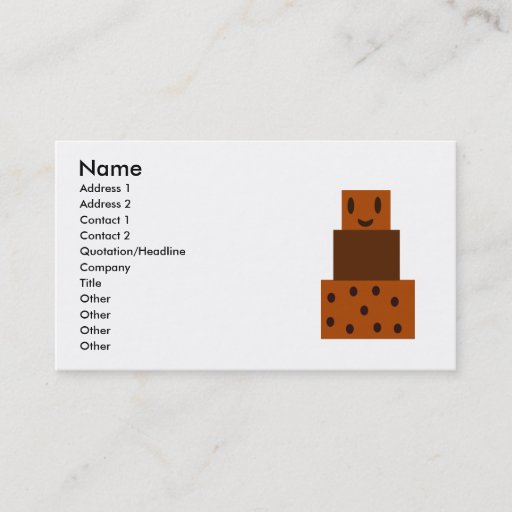Customizable My Happy Chocolate Cake Business Cards
