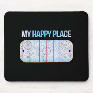 My Happy Hockey Place Ice Rink Hockey Player Coach Mouse Pad