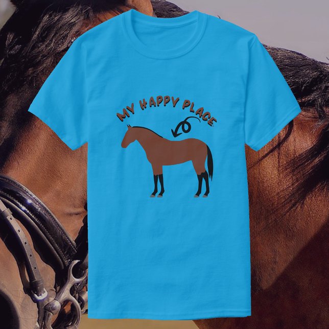 My Happy Place | Bay Horse Riding T-Shirt (Creator Uploaded)