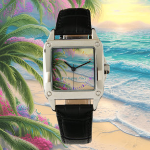 My Happy Place Beach Square Watch
