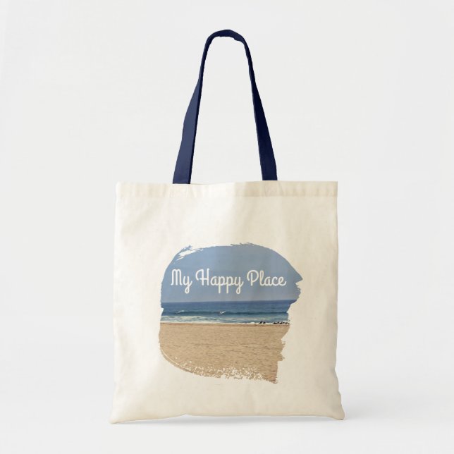 My Happy Place Beach Tote Bag (Front)