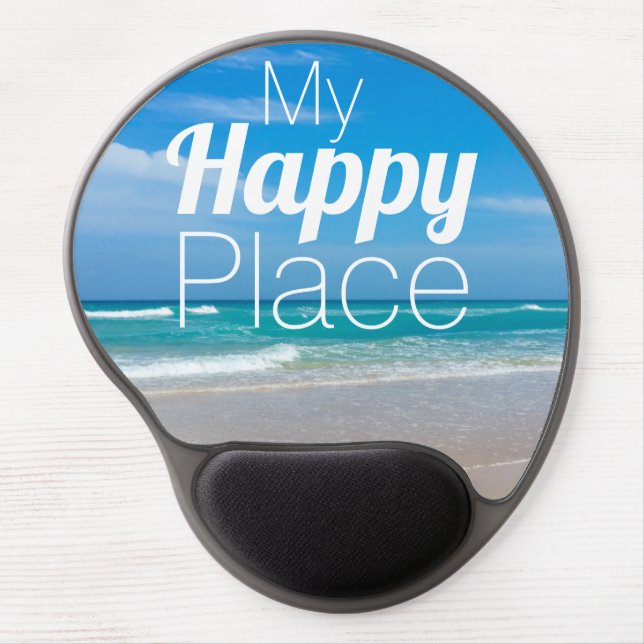 My Happy Place Beautiful Beach Gel Mousepad (Front)