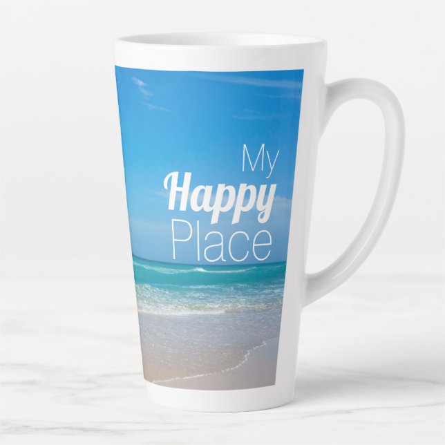 My Happy Place | Beautiful Beach Photo Latte Mug (Right)