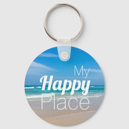 My Happy Place Blue Ocean Keychain