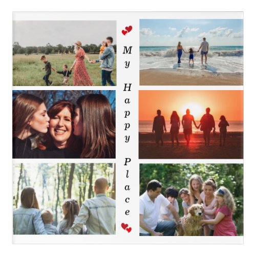 My Happy Place Customizable Family Photo 6 Picture Acrylic Print