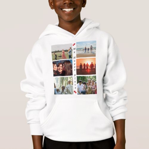 My Happy Place Customizable Family Photo 6 Picture Hoodie