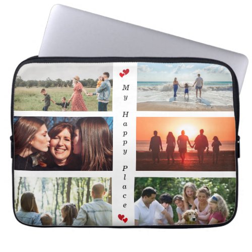 My Happy Place Customizable Family Photo 6 Picture Laptop Sleeve