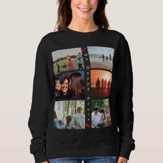 My Happy Place Customizable Family Photo 6 Picture Sweatshirt
