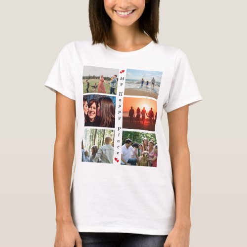 My Happy Place Customizable Family Photo 6 Picture T_Shirt