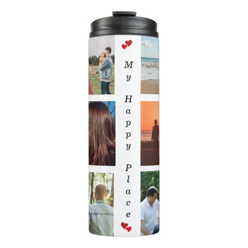 My Happy Place Customizable Family Photo 6 Picture Thermal Tumbler