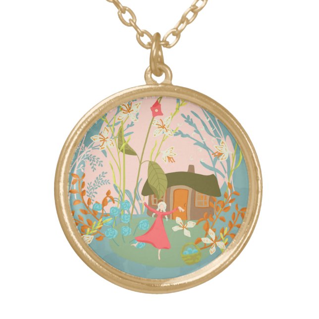 My happy place  gold plated necklace (Front)