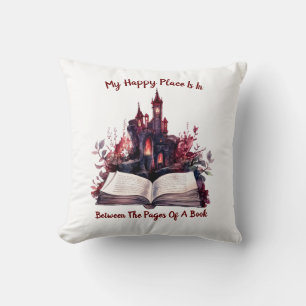 My Happy Place Is Between The Pages Of A Book Throw Pillow