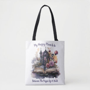 My Happy Place Is Between The Pages Of A Book Tote Bag