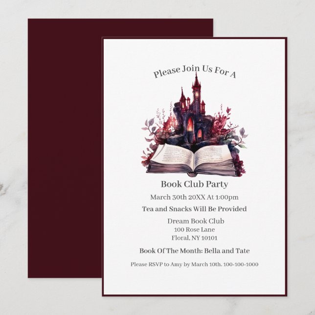 My Happy Place Is... Book Club Invitation (Front/Back)