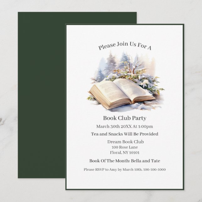 My Happy Place Is... Book Club Invitation (Front/Back)