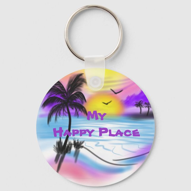 My Happy Place Keychain (Front)