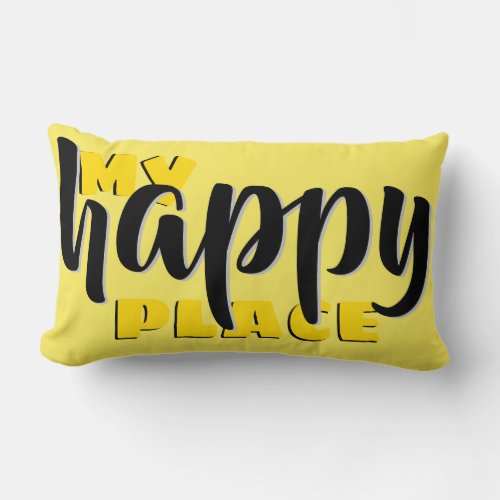 My Happy Place Lumbar Pillow