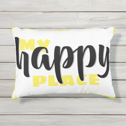 My Happy Place Outdoor Pillow