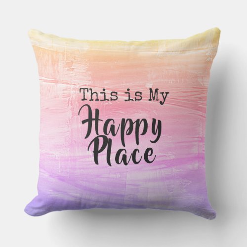 My Happy Place Rainbow Waves Pillow