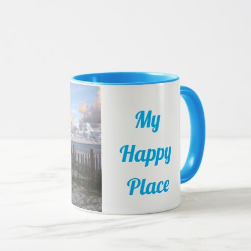 My happy place SGI blue handle mug 