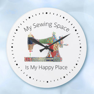 My Happy Sewing Place Acrylic Wall Clock