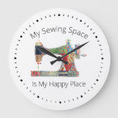 My Happy Sewing Place Acrylic Wall Clock (Front)