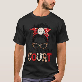 My He Is On T Court Volleyball Leopard Volleyball T-Shirt