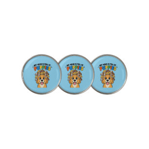 My Head is Full of Puppies Cute Dog Doodle Funny B Golf Ball Marker