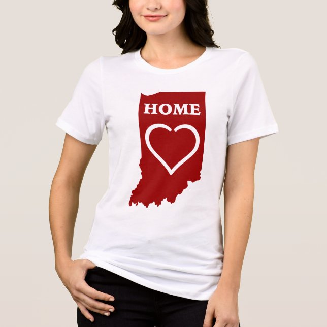 My Heart and Home is in Indiana Tri-Blend Shirt (Front)