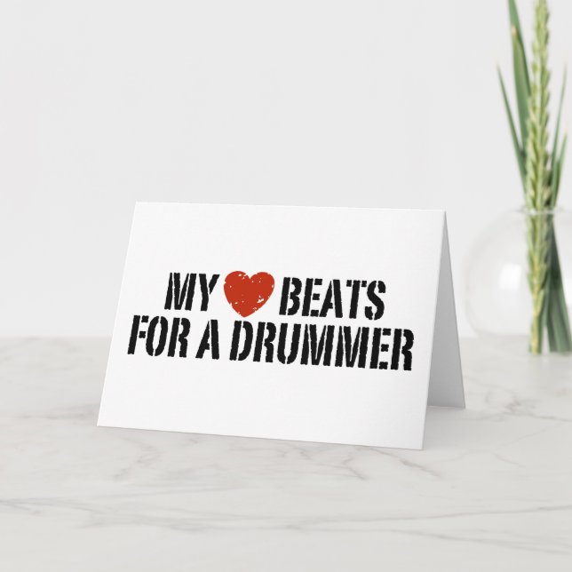 My Heart Beats For a Drummer Card (Front)